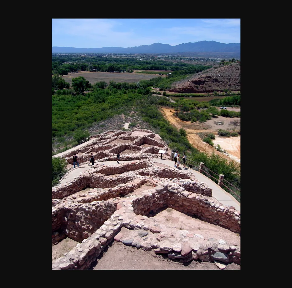 Ancient Sinagua pueblo ruins at Tuzigoot National Monument overlooking Verde Valley